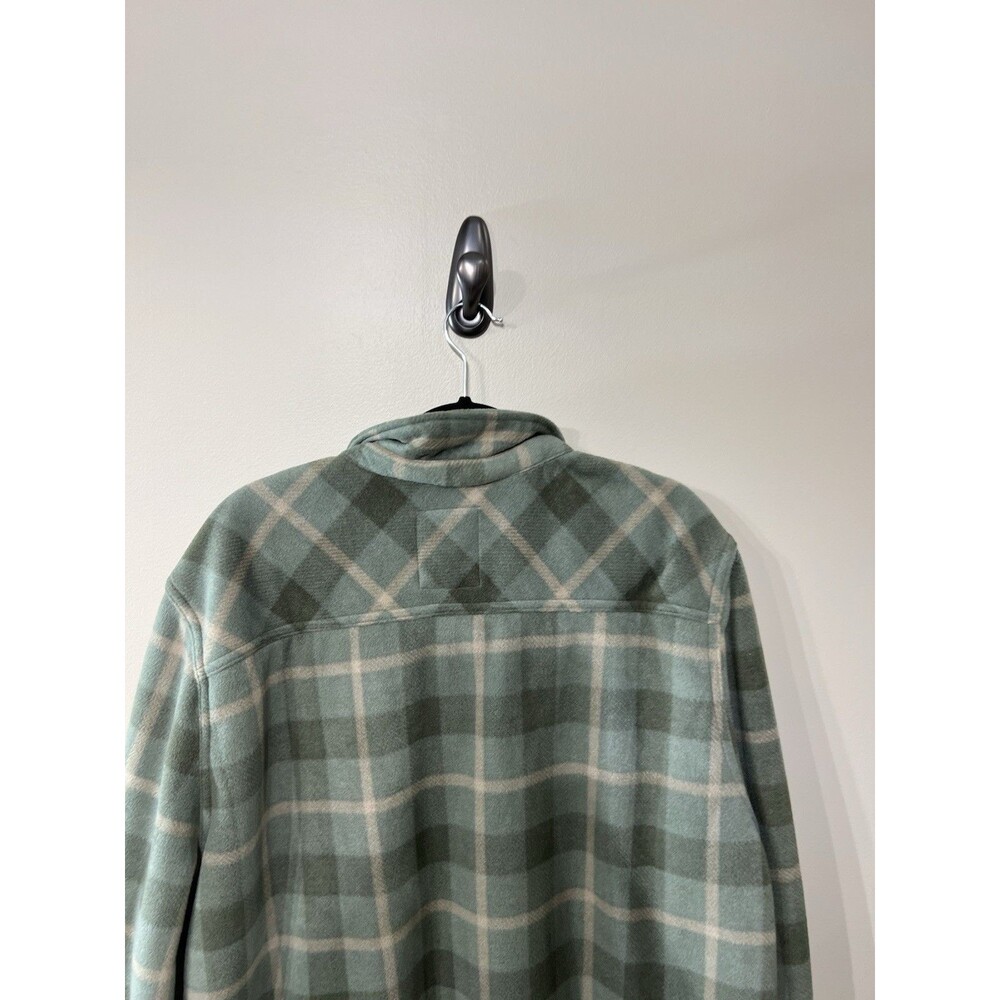 Voyager Shirt Jacket Mens 2XL Olive Plaid Sherpa Lined Snap Front Soft Fuzzy NEW - Picture 8 of 12
